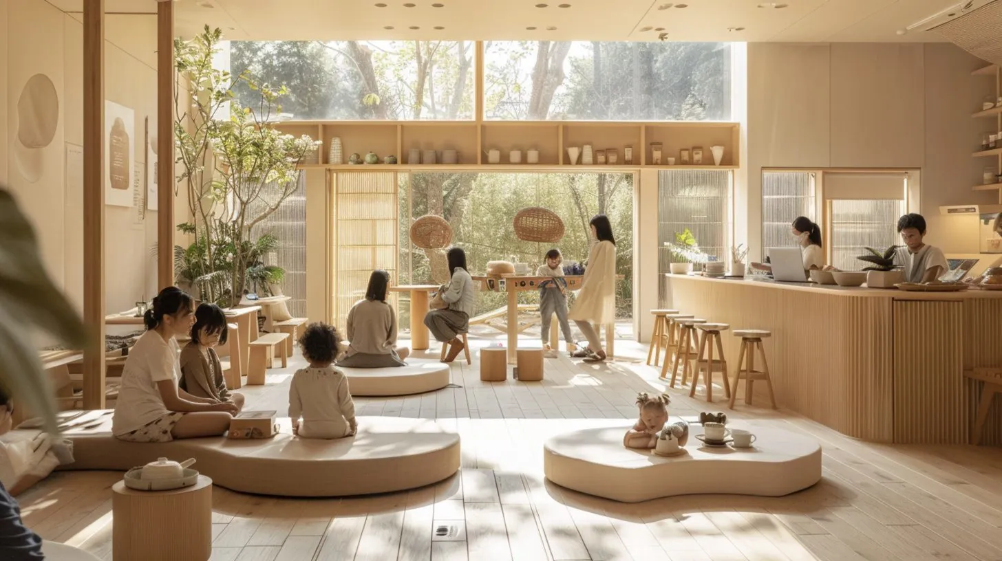 Parents au travail dans un lieu où jouent leurs enfants